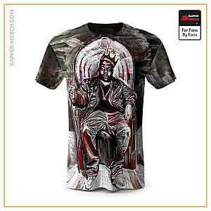 Biggie Smalls T-shirts - Iconic Sitting Biggie With Staff Paper Art Shirt RP0310