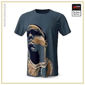 Biggie Smalls T-shirts - Biggie Smalls Portrait Silhouette Blue T-Shirt RP0310