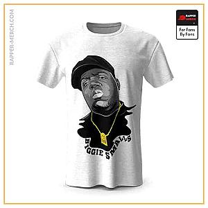 Biggie Smalls T-shirts - Monochrome Face Art Biggie Smalls White Tees RP0310