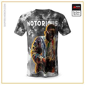 Biggie Smalls T-shirts - Notorious Biggie Counting Money Gray Tie Dye Tees RP0310