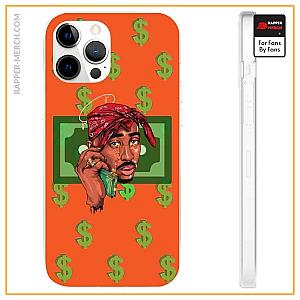 Tupac Shakur Cases - Tupac Makaveli Shakur Dollar Art Cool Orange iPhone 12 Case RM0310