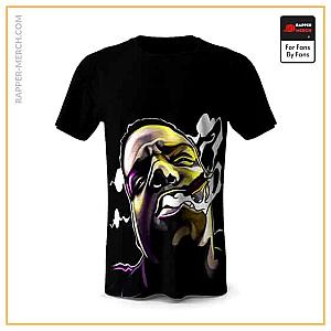 Biggie Smalls T-shirts - Smoking Biggie Smalls Face Art Design Black Tees RP0310