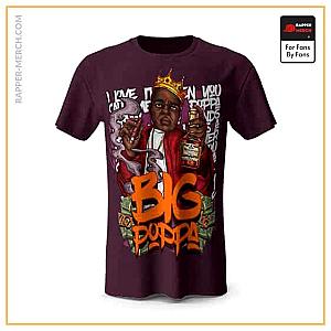 Biggie Smalls T-shirts - Big Poppa Holding Alcohol &amp; Cigar Purple Shirt RP0310