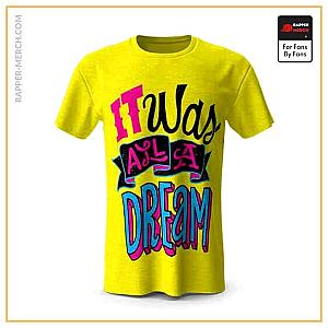 Biggie Smalls T-shirts - It Was All A Dream Typography Yellow T-Shirt RP0310