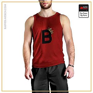 Biggie Smalls Tank Tops - Biggie Crown B Logo Bloody Red Sleeveless Shirt RP0310