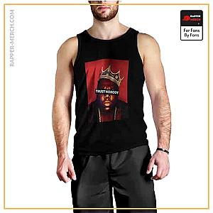 Biggie Smalls Tank Tops - Crowned Biggie Trust Nobody Black Tank Shirt RP0310