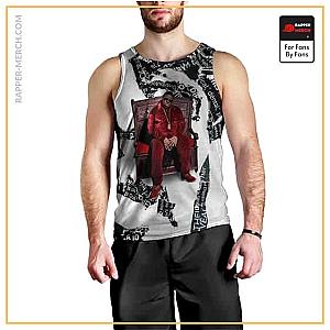 Biggie Smalls Tank Tops - Biggie's Throne Newspaper Art Sleeveless Shirt RP0310