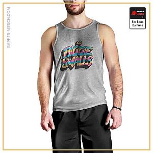 Biggie Smalls Tank Tops - Biggie Smalls Typography Logo Light Gray Singlet RP0310