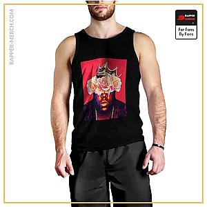 Biggie Smalls Tank Tops - Notorious Big Portrait With Roses Black Tank Top RP0310