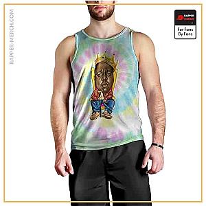 Biggie Smalls Tank Tops - Crowned Biggie Caricature Tie Dye Tank Shirt RP0310