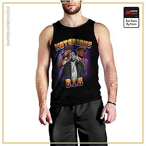 Biggie Smalls Tank Tops - Notorious BIG Performance Tribute Black Tank Top RP0310