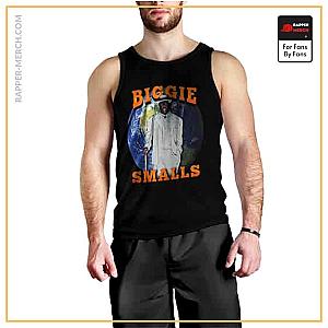 Biggie Smalls Tank Tops - Biggie Smalls White Suit Globe Background Singlet RP0310