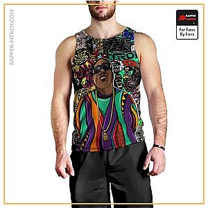 Biggie Smalls Tank Tops - Biggie Caricature Hip Hop Background Tank Top RP0310