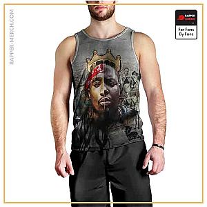 Biggie Smalls Tank Tops - Iconic Rappers Tupac And Biggie Gray Tank Shirt RP0310