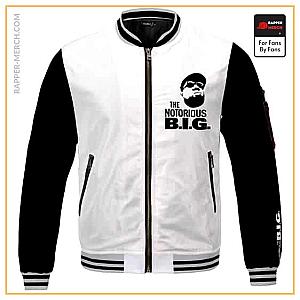 Biggie Smalls Jackets - Unique The Notorious B.I.G. White Minimalist Varsity Jacket RP0310