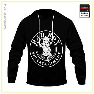 Biggie Smalls Hoodies - Bad Boy Entertainment Records Logo Black Pullover Hoodie RP0310