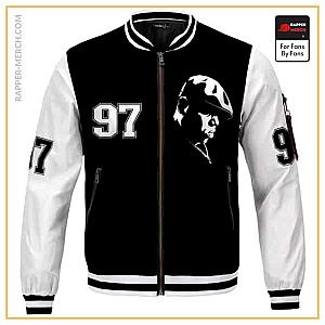 Biggie Smalls Jackets - Wallace 97 Biggie Tribute Face Silhouette Varsity Jacket RP0310