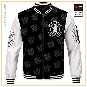 Biggie Smalls Jackets - Bad Boy Entertainment Logo Pattern Black Varsity Jacket RP0310