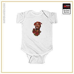 Tupac Shakur Baby Onesies - Gangsta 2Pac Shakur West Coast Roses Tribute Baby Onesie RM0310