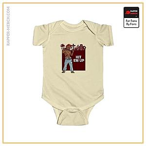 Tupac Shakur Baby Onesies - West Coast City View Chibi Tupac Shakur Hit 'Em Up Baby Onesie RM0310