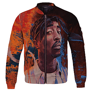 Tupac Shakur Jackets - Awesome 2Pac Makaveli Shakur Portrait Bomber Jacket RM0310