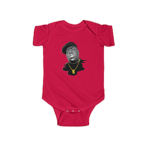 Biggie Smalls Outfit - Monochrome Biggie Smalls Wearing Golden Necklace Baby Onesie