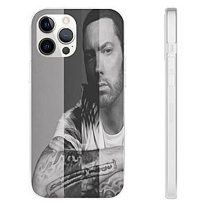 Eminem Outfit - Hip-Hop Icon Eminem Portrait Gray iPhone 12 Fitted Case