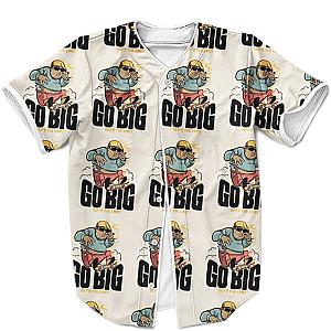 Biggie Smalls Outfit - The Notorious BIG Cool Cartoon Pattern Brown Baseball Shirt