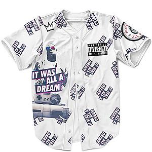 Biggie Smalls Outfit - Awesome The Notorious BIG All Stars White Pattern Baseball Shirt