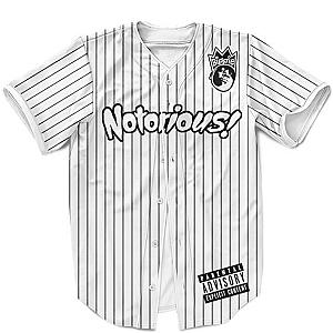 Biggie Smalls Outfit - The Notorious Biggie Smalls Minimalist White Pinstripes Baseball Uniform