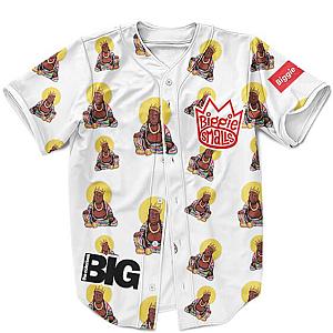 Biggie Smalls Outfit - The Notorious Biggie Buddha Artwork Pattern White Red Awesome Baseball Uniform