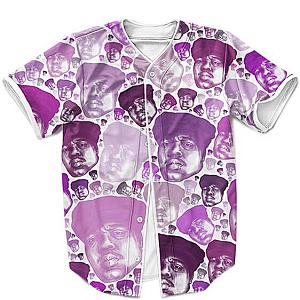 Biggie Smalls Outfit - Biggie Smalls Bubble Head Pattern Purple Minimalist Baseball Uniform