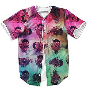 Biggie Smalls Outfit - Big Poppa Painting Style Artwork Rainbow Collage Amazing Baseball Jersey