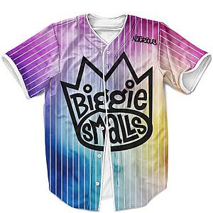 Biggie Smalls Outfit - The Notorious BIG Biggie Smalls Pinstripe Cool Rainbow Baseball Jersey