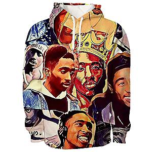 TuPac Outfit - Rapper Tupac 2Pac Oversized Allover 3D Print Hoodie