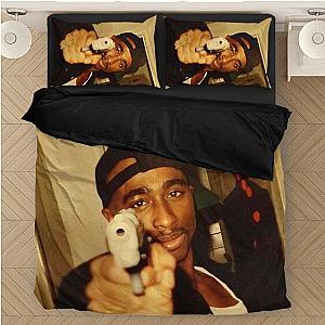 TuPac Outfit - Thug 2pac Shakur Makaveli Pointing Gun Picture Bedding Set