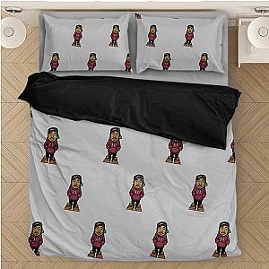 TuPac Outfit - Tupac Shakur Cartoon Fantastic Minimalist Gray Bedding Set