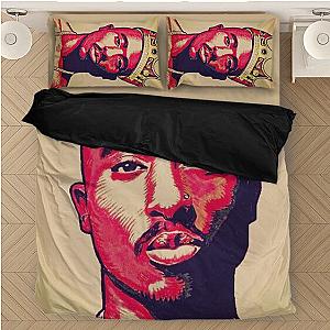 TuPac Outfit - 2pac Shakur Thug Wearing A Crown Brown Simple Bedding Set