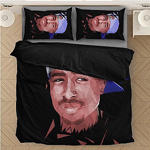 TuPac Outfit - Tupac Makaveli Thug Minimalist Art Bomb Black Bedding Set