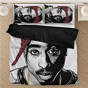 TuPac Outfit - Tupac Makaveli Ink Style Design Artwork White Bedding Set