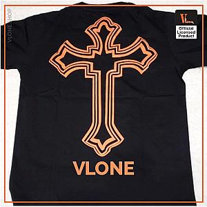 Tupac T-shirts - Tupac x Vlone Tupac Cross Black T-Shirt