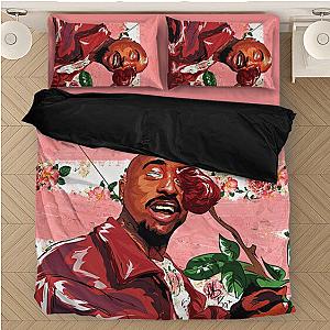 TuPac Outfit - 2pac Shakur Holding Rose Painting Style Awesome Bedding Set