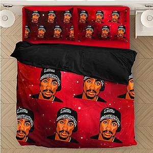 TuPac Outfit - Tupac Amaru Shakur Thug Rapper Fantastic Red Bedding Set