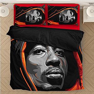 TuPac Outfit - Tupac Shakur Wearing Hoodie Epic Red Orange Bedding Set