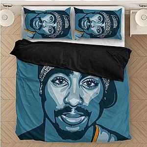 TuPac Outfit - Tupac Makaveli Wearing Bandana And Cap Blue Dope Bedding Set