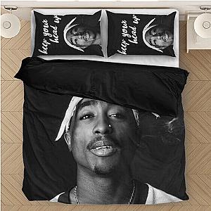 TuPac Outfit - Tupac Amaru Shakur Keep Your Head Up Black White Bedding Set