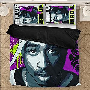 TuPac Outfit - Tupac Shakur Keep Ya Head Up Purple Green Cool Bedding Set