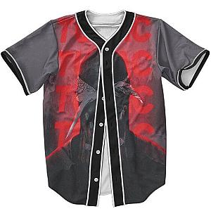 TuPac Outfit - Retro Black &amp; White Tupac Red Neon Dope Baseball Jersey