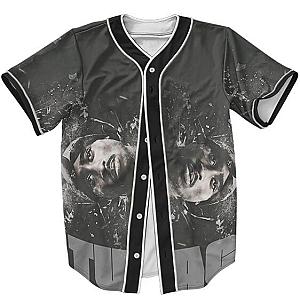 TuPac Outfit - Tupac Makaveli Shakur Grunge Artwork Dope Gray Baseball Jersey