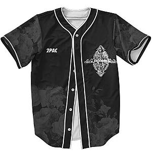 TuPac Outfit - West Side Rapper Tupac Makaveli Floral Pattern Baseball Jersey